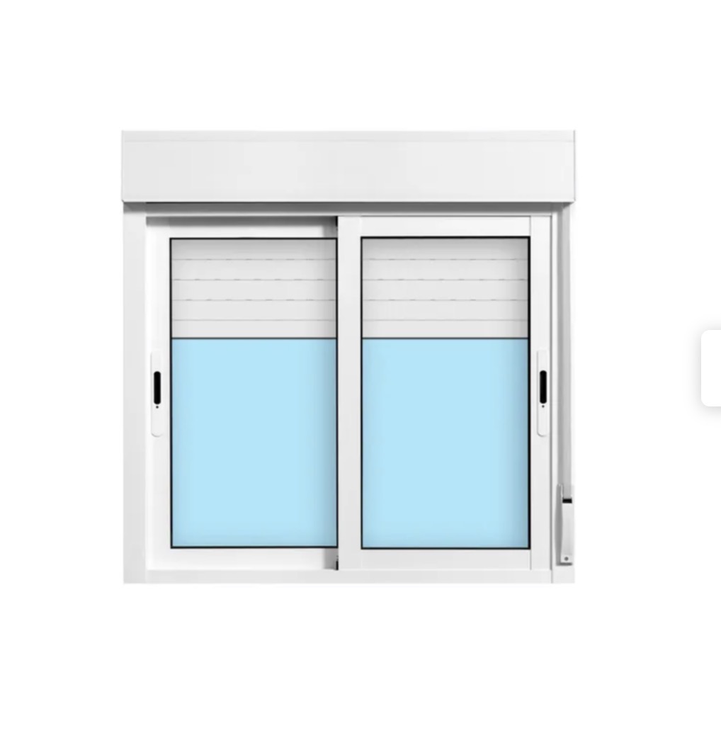 fentre coulissante  en aluminium avec volet roulant 1000x 1000 blanc
