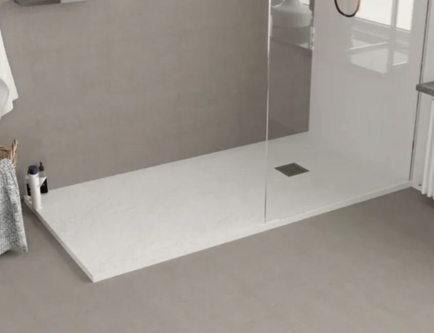 Receveur douche rectangulaire blanc en résine 80X160